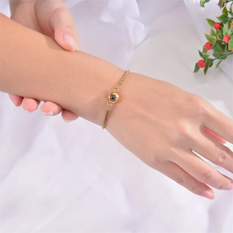 Personalized Silver Photo Bracelet