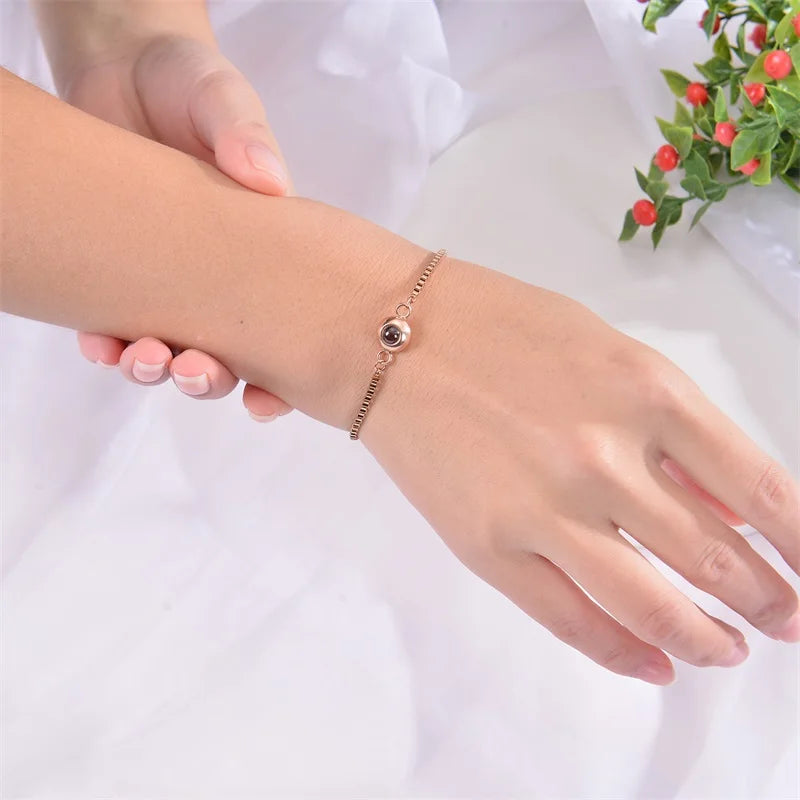 Personalized Silver Photo Bracelet