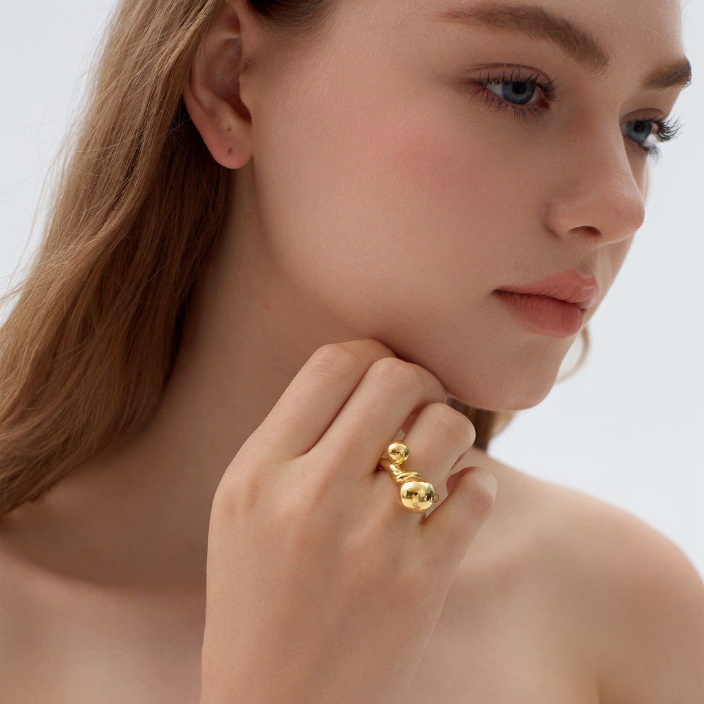 Mychica Chunky Silver/Gold Ring